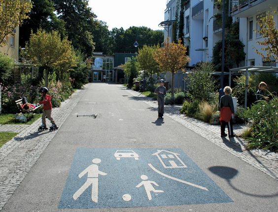 A public residential street without cars
